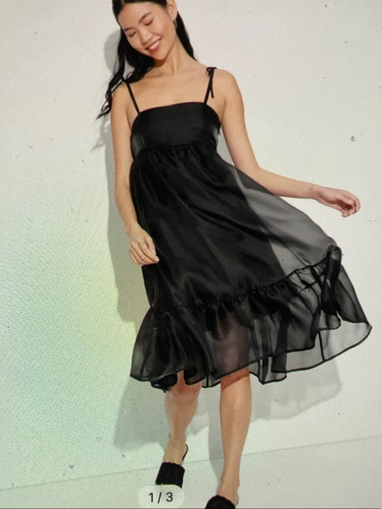 wild fable Dresses & Skirts - Wild Fable black sleeveless organza midi baby doll dress, size Medium